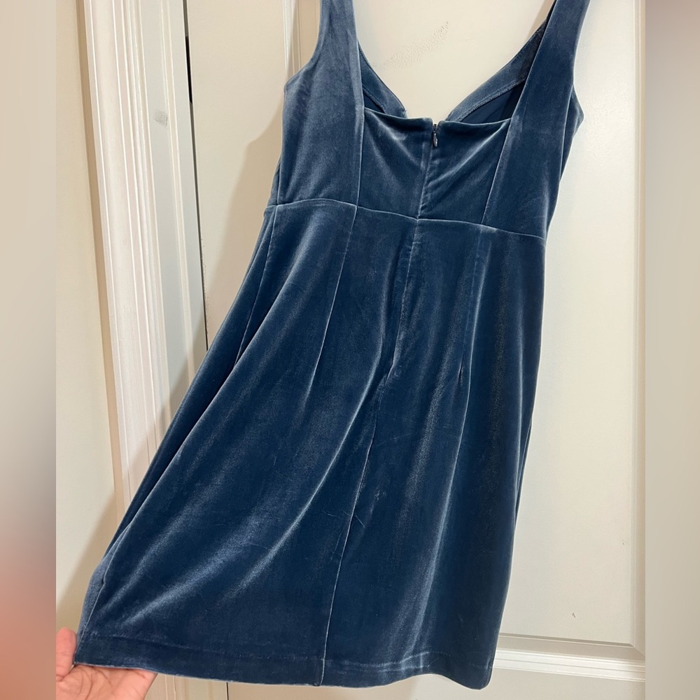 Express Velvet Blue Mini Dress - Picture 7 of 12